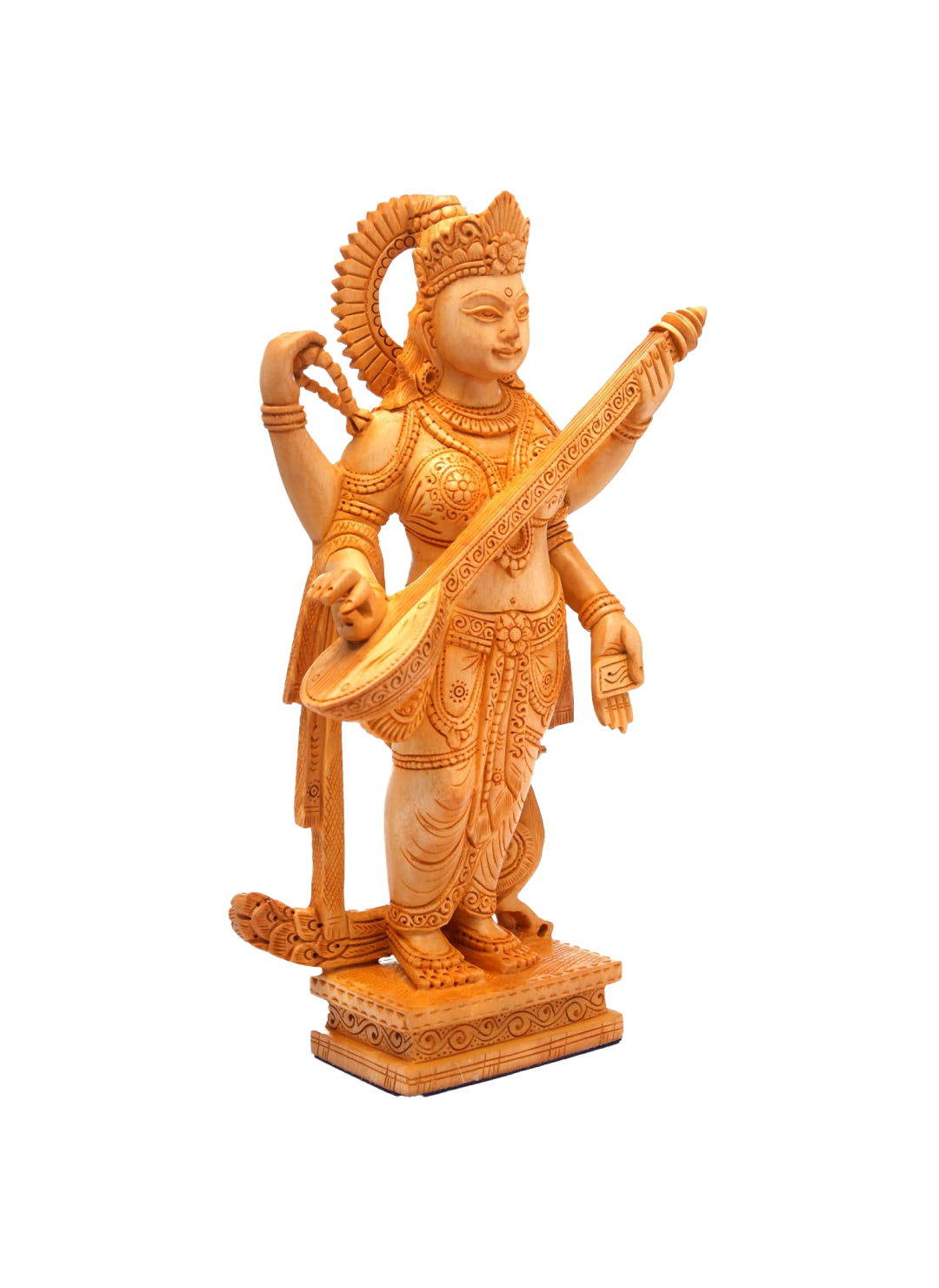CraftVatika Wood Saraswati Idol Handmade — изображение 3