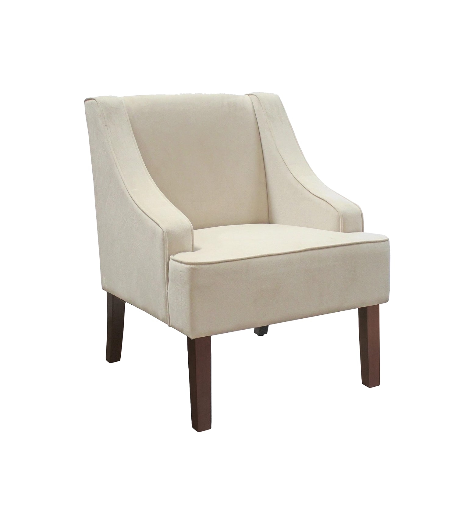 Swoop Arm Living-Room-Chairs, Cream Velvet