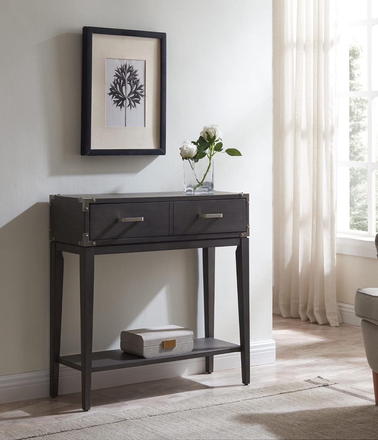 Leick Home Beckett Industrial Console Table, Gray — изображение 5